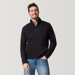 Men's Rec Double Knit Full Zip Jacket -Refined Fashion 13IMAS3540BLACKHEATHER 2212 SS23 009