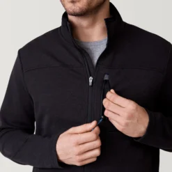 Men's Rec Double Knit Full Zip Jacket -Refined Fashion 13IMAS3540BLACKHEATHER 2212 SS23 033