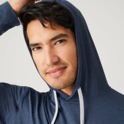 Men's Sueded Flex Hoodie -Refined Fashion 14AMAF2504 NAVY HEATHER 0042