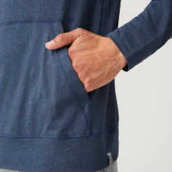 Men's Sueded Flex Hoodie -Refined Fashion 14AMAF2504 NAVY HEATHER 0049