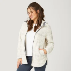 Women's Sierra Butter Pile® Hoodie -Refined Fashion 362LOF2806 CREAM DOTTED AZT FC129 1332