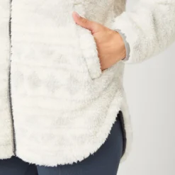 Women's Sierra Butter Pile® Hoodie -Refined Fashion 362LOF2806 CREAM DOTTED AZT FC129 1379