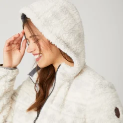 Women's Sierra Butter Pile® Hoodie -Refined Fashion 362LOF2806 CREAM DOTTED AZT FC129 1391