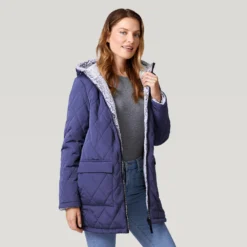 Women's Stratus Lite Reversible Long Jacket -Refined Fashion 462 LOF12302R Blue Moon 2208 FW 041