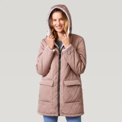 Women's Stratus Lite Reversible Long Jacket -Refined Fashion 462 LOF12302R Mushroom 2208 FW 083