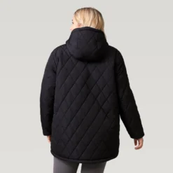 Women's Plus Size Stratus Lite Reversible Long Jacket -Refined Fashion 462 LOF12302X Black 2208 FW 049