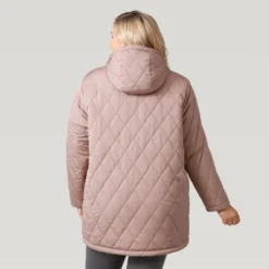 Women's Plus Size Stratus Lite Reversible Long Jacket -Refined Fashion 462 LOF12302X Mushroom 2208 FW 020