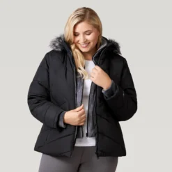 Women's Plus Size Brisk II Parka Jacket -Refined Fashion 512 LOF2705X Black 2208 FW 039