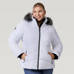 Women's Plus Size Brisk II Parka Jacket -Refined Fashion 512 LOF2705X White 2208 FW 008