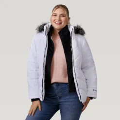 Women's Plus Size Brisk II Parka Jacket -Refined Fashion 512 LOF2705X White 2208 FW 022