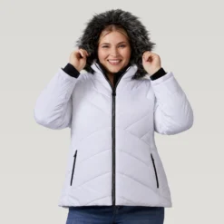 Women's Plus Size Brisk II Parka Jacket -Refined Fashion 512 LOF2705X White 2208 FW 043