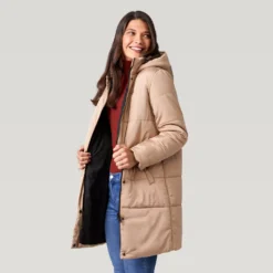 Women's FreeCycle® Lansby Long Puffer Jacket -Refined Fashion 513 LOF2703 Camel 2208 FW 067