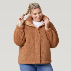 Women's Plus Size FreeCycle® Dimi Sierra Butter Pile® Jacket -Refined Fashion 519 LOF2830X Camel 2208 FW 012
