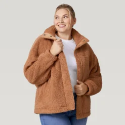 Women's Plus Size FreeCycle® Dimi Sierra Butter Pile® Jacket -Refined Fashion 519 LOF2830X Camel 2208 FW 032