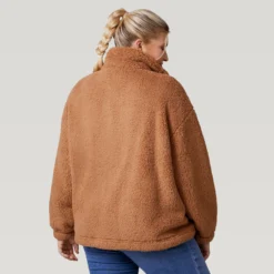 Women's Plus Size FreeCycle® Dimi Sierra Butter Pile® Jacket -Refined Fashion 519 LOF2830X Camel 2208 FW 039