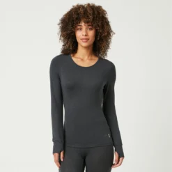 Women's Midweight Sueded Base Layer Top 17 Women's Midweight Sueded Base Layer Top -Refined Fashion H12L1A304S CHAR 0100 8cec78fe 85fe 4b02 a11a 82b0f3bc4665