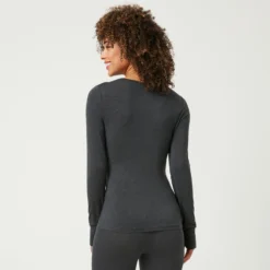 Women's Midweight Sueded Base Layer Top 19 Women's Midweight Sueded Base Layer Top -Refined Fashion H12L1A304S CHAR 0117