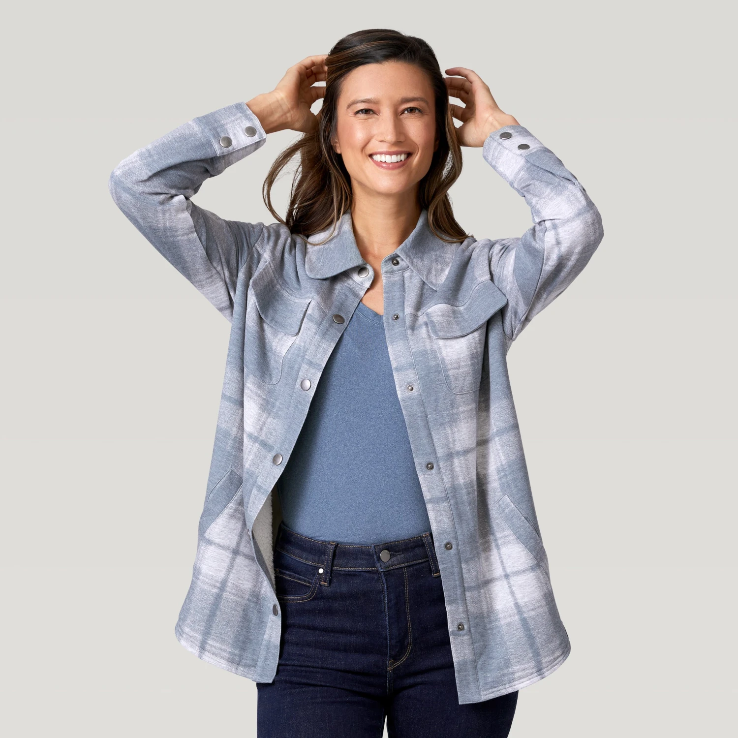 Women's Luxe+ Sherpa Lined Shirt Jacket 2 Women's Luxe+ Sherpa Lined Shirt Jacket - Image 2