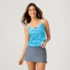 Women's Sparkling Space Dye V-neck Blouson Tankini Top