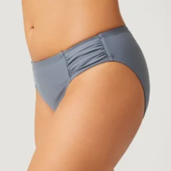 Women's Side Ruched Bikini Bottom -Refined Fashion SA2312 CLOUD GREY 023