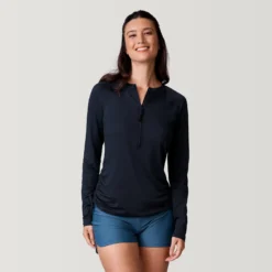 Women's UPF Long Sleeve Sunshirt -Refined Fashion SCLSS3813BLACK 2212 SS23 066