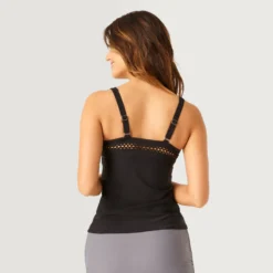 Women's Highneck Tankini Top -Refined Fashion SF2106 BLACK 282