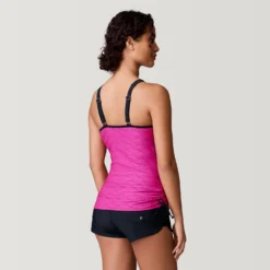 Women's Double Strap Keyhole Tankini Top -Refined Fashion SHRLSS3105BEGONIA 2212 SS23 044