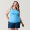 Women's Plus Size Full Side Shirring Tankini Top