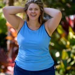 Women's Plus Size Full Side Shirring Tankini Top -Refined Fashion SIRLSS3180XSWLSS3514X T0121 011 scaled