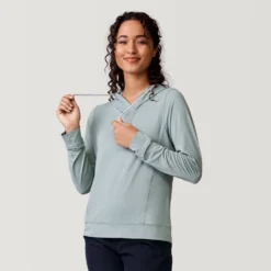 Women's Hooded Pullover UPF Sunshirt -Refined Fashion SPLSS3819 MOSS J54LAS3633 BLACK 2212 SS23 006