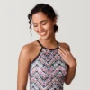 Women's Island Vibe High Neck Macrame Back Tankini Top