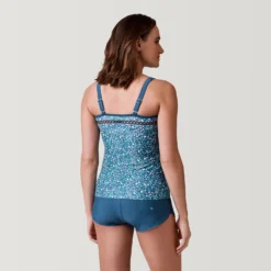 Women's Wild Flower High Neck Tankini Top -Refined Fashion SRLSS3106TROPICTURQ181 2302 SS23 033