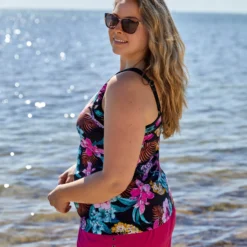 Women's Plus Size Bali Tropical High Neck Tankini Top -Refined Fashion SRLSS3106XSWLSS3417X A053 016 scaled