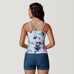 Women's Prism Floral Double Strap Cut Out Tankini Top -Refined Fashion SRLSS3107LAVENDER 2212 SS23 029