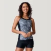 Women's Island Vibe Mesh Zip Up Racerback Tankini Top