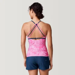 Women's Vintage Bloom Triple Strap Tankini Top -Refined Fashion SRLSS3151CORAL176 2212 SS23 052