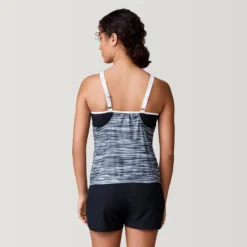 Women's Heat Wave V-Neck Blouson Tankini Top -Refined Fashion SRLSS3170BLACK171 2212 SS23 050