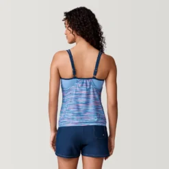 Women's Ocean Mesh V-Neck Blouson Tankini Top -Refined Fashion SRLSS3170SKY167 2212 SS23 031