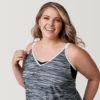 Women's Plus Size Heat Wave V-Neck Blouson Tankini Top