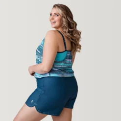 Women's Plus Size Summer Haze V-Neck Blouson Tankini Top 6 Women's Plus Size Summer Haze V-Neck Blouson Tankini Top -Refined Fashion SRLSS3170XTROPICALTURQ169 2302 SS23 028