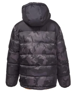 Toddler Boys' Protean Reversible Puffer Jacket With Hat 27 Toddler Boys' Protean Reversible Puffer Jacket With Hat -Refined Fashion toddler boys protean reversible puffer jacket with hat black camo 3