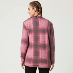 Women's Luxe+ Sherpa Lined Cardigan -Refined Fashion womens luxe cardigan burgundy 2