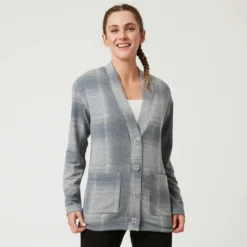 Women's Luxe+ Sherpa Lined Cardigan -Refined Fashion womens luxe cardigan grey 1