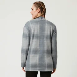 Women's Luxe+ Sherpa Lined Cardigan -Refined Fashion womens luxe cardigan grey 2