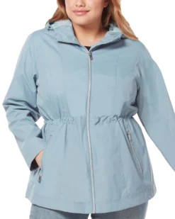 Women's Plus Size New Day Radiance Anorak Rain Jacket -Refined Fashion womens plus size new day radiance anorak rain jacket bluestone 1